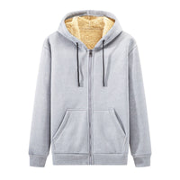 Chaqueta de invierno cálida de piel de cordero con capucha talla grande