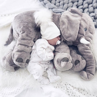 Éléphant en peluche | Grand coussin et couverture éléphant pour bébés et enfants