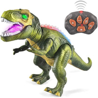 Dinosaure T-Rex télécommandé avec lumières LED, marche et rugit, jouet réaliste