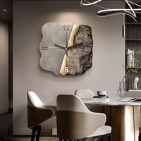 STONEAURA – Σύγχρονο Ρολόι Τοίχου από Αμμόπετρα με 3D Ανάγλυφο & Αθόρυβη Τεχνολογία Quartz
