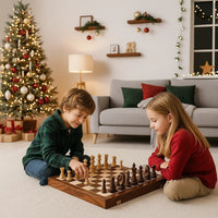 STRATEGIQON – Juego de ajedrez premium de madera con tablero clásico plegable de nogal
