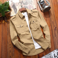 Theo - Camisa cargo vintage para hombre