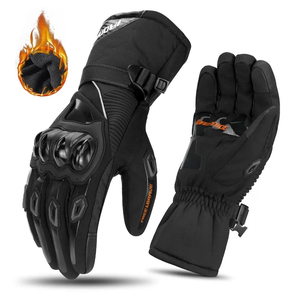 THERMOGRIP Moto Gloves - Waterproof winter motorbike gloves with 3-layer insulation & carbon fiber protection