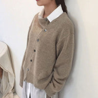 Cardigan de cachemira para mujer - Tapeta de botones cómoda - Prenda de punto elegante y suave para otoño para mujeres con estilo